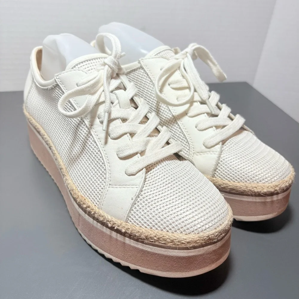 DOLCE VITA Telah White Mesh Platform Shoes